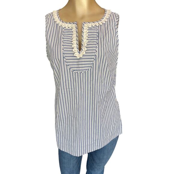 Talbots Women Size 8 Petite Stripped Tank Style Blouse - Picture 1 of 7